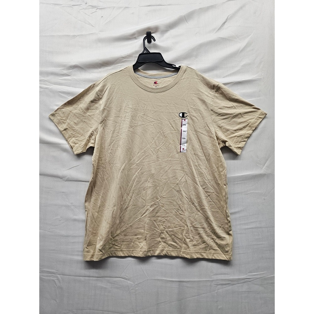 Champion Mens Iconic‎ Small C Tee Beige Cotton Blend Casual Size XXL